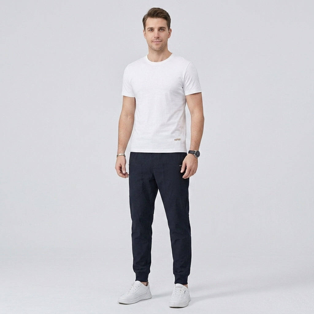 Damien | Pantalon cargo haut de gamme pour homme – Coton extensible, taille élastiquée