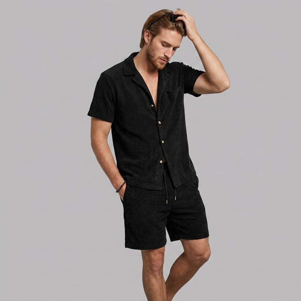 Bastien | Ensemble de vacances pour homme – Chemise à manches courtes respirante et short