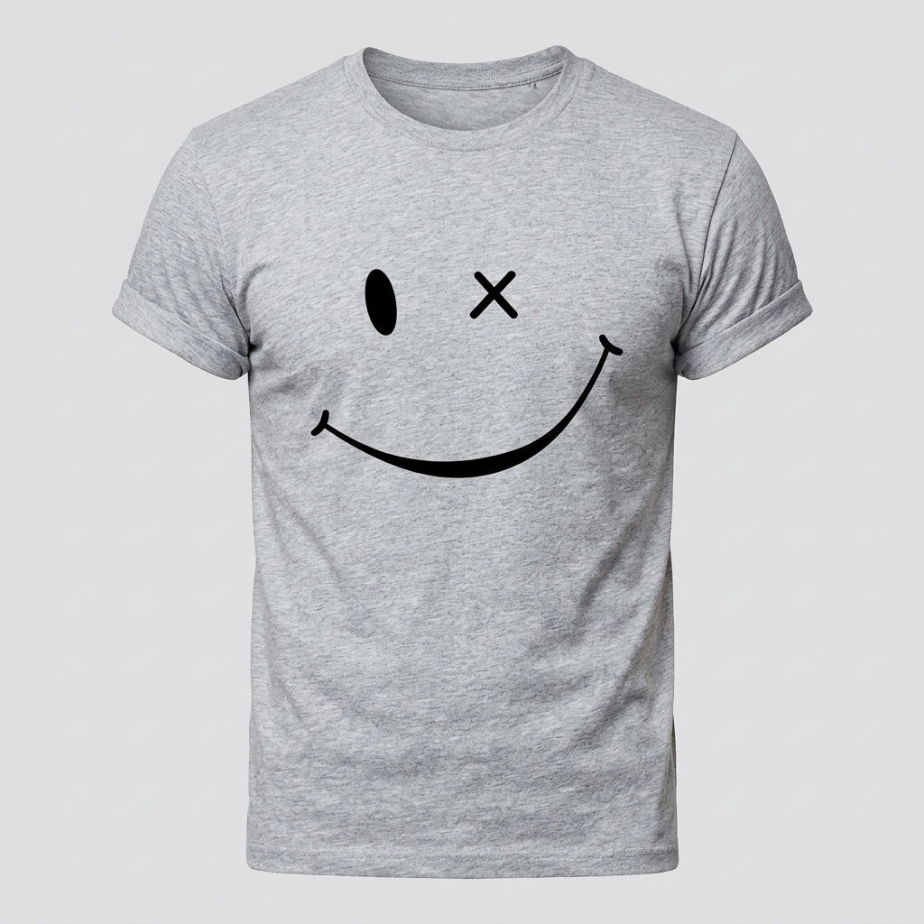 Briggs | T-shirt rétro pour homme avec motif « Smiley » - T-shirt à manches courtes en coton