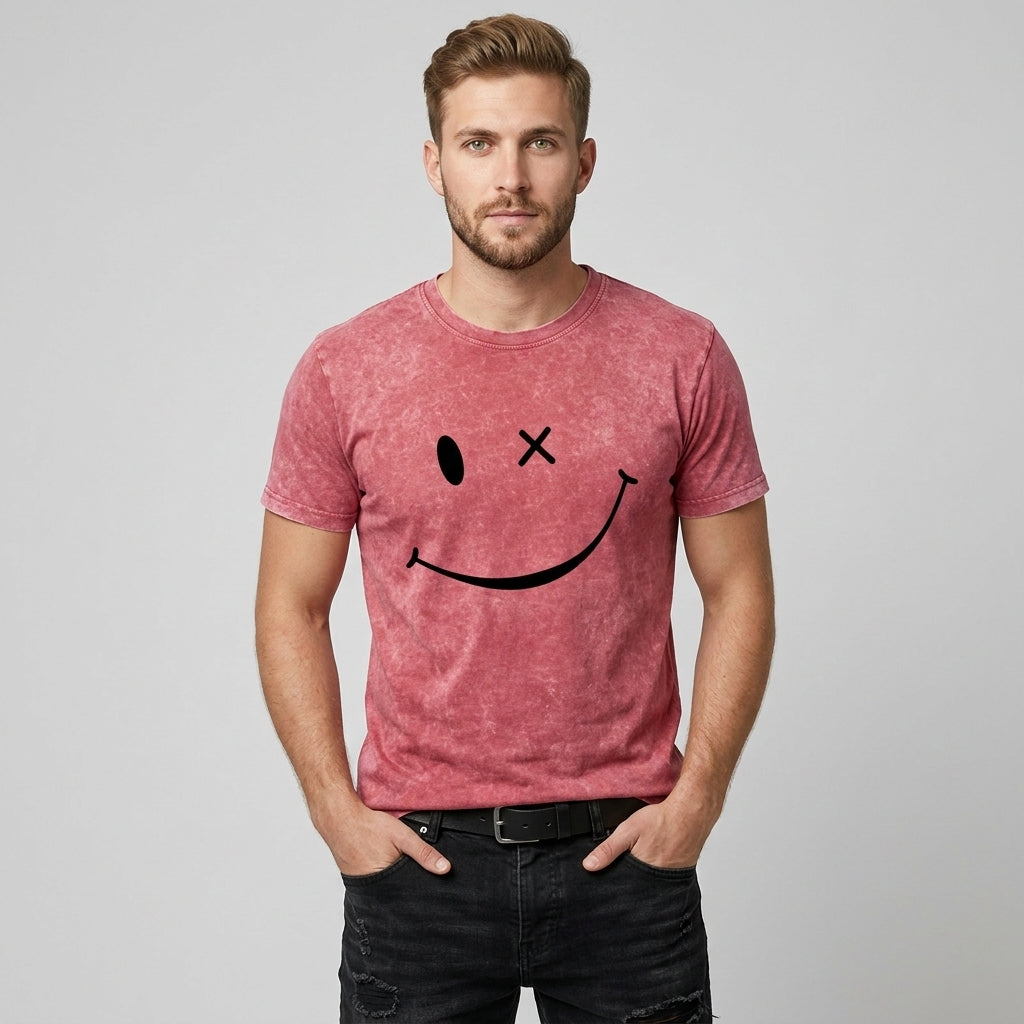 Briggs | T-shirt rétro pour homme avec motif « Smiley » - T-shirt à manches courtes en coton