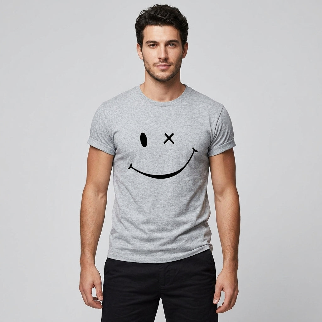 Briggs | T-shirt rétro pour homme avec motif « Smiley » - T-shirt à manches courtes en coton