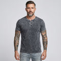Brock | T-shirt à manches courtes et boutons pour homme - T-shirt décontracté à col Henley