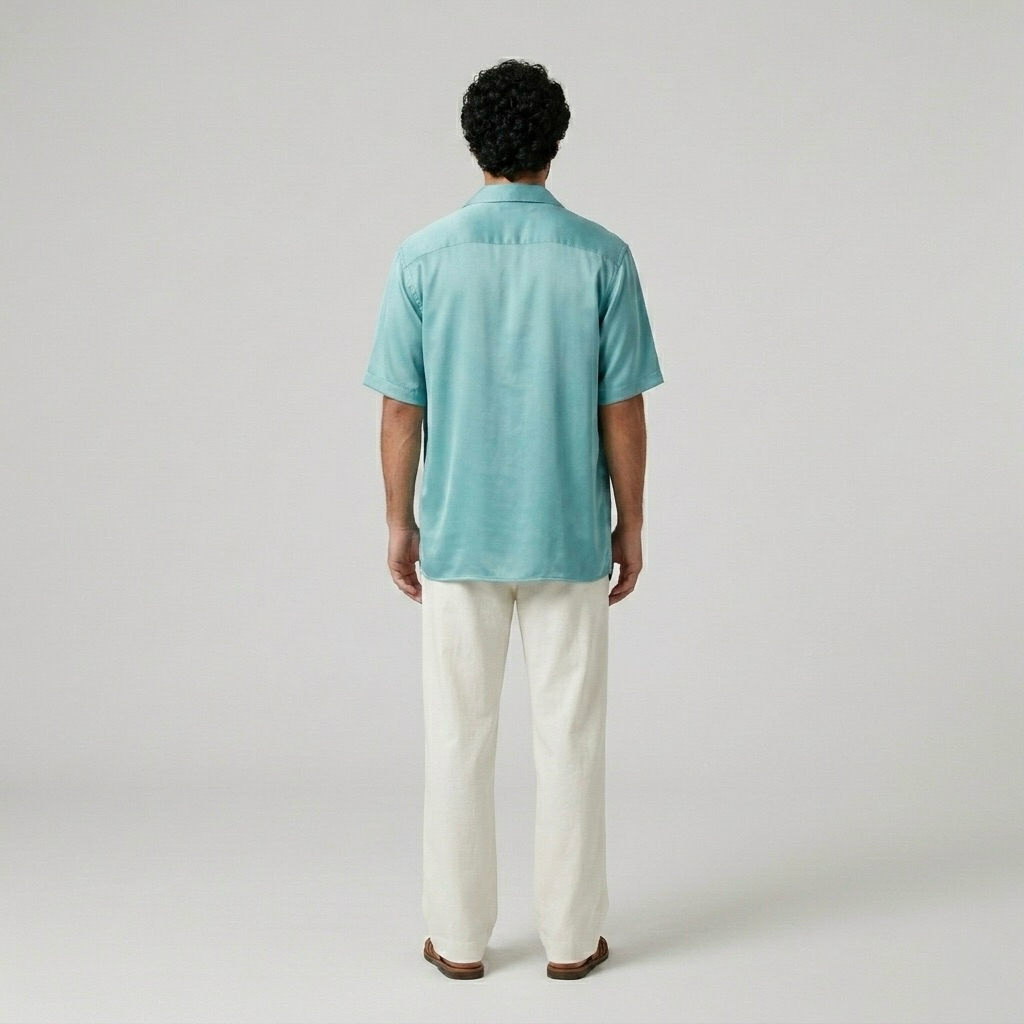 Chemise resort bleu azur