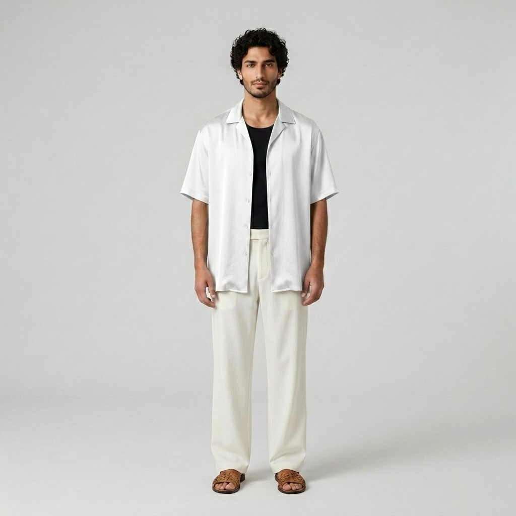 Chemise resort bleu azur