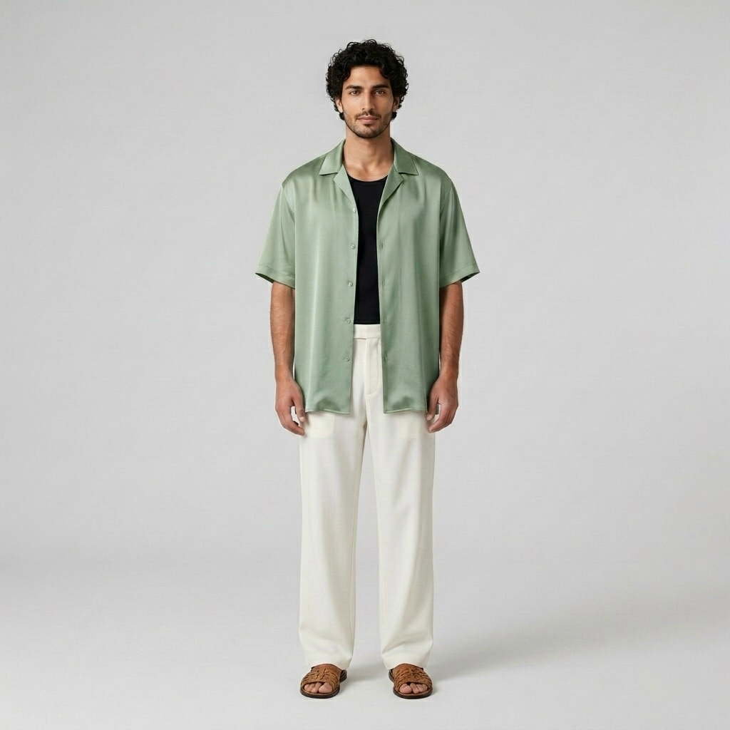 Chemise resort bleu azur