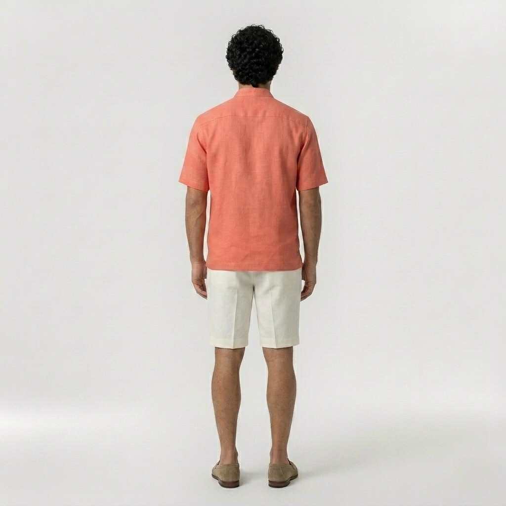 Chemise resort décontractée à col mao