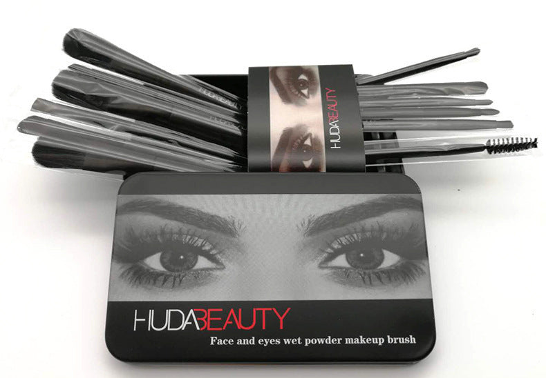 Makeup Brush Set with Iron Box