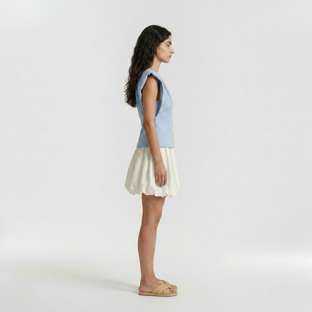 Ensemble top sculpté et jupe à ourlet bouffant