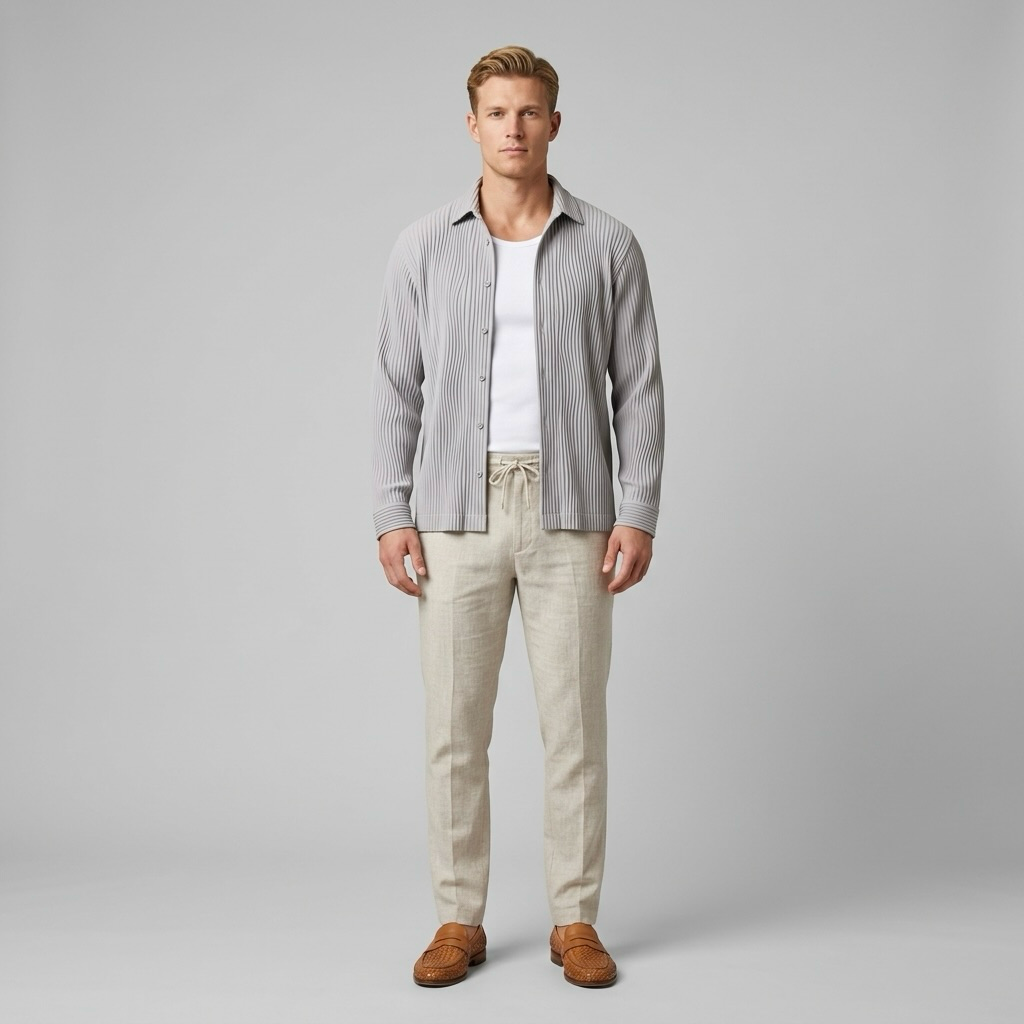 Chemise décontractée à texture plissée