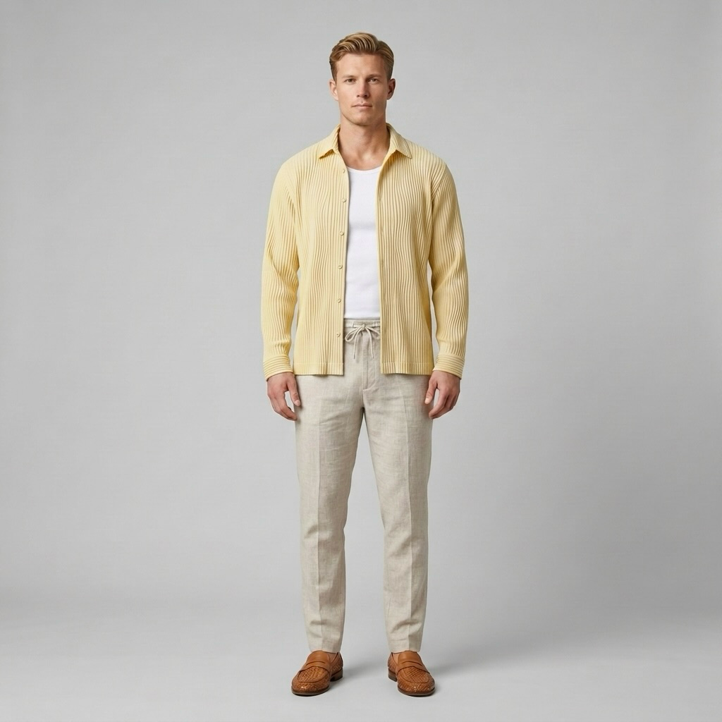 Chemise décontractée à texture plissée