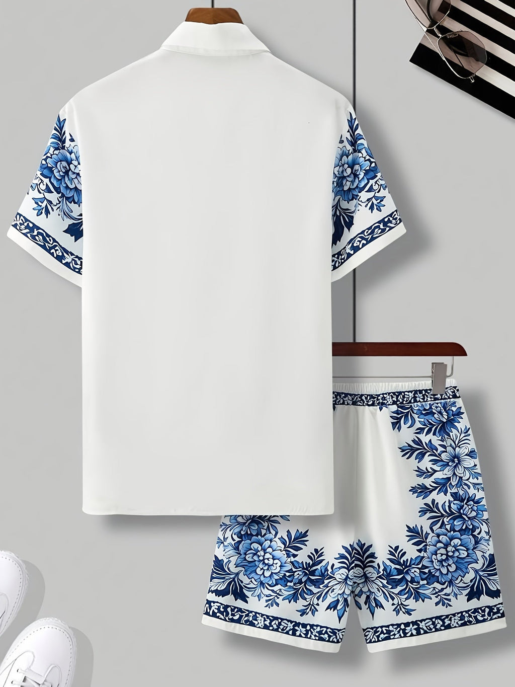 Caelan | Ensemble d’été 2 pièces pour homme – Chemise hawaïenne à fleurs avec short assorti