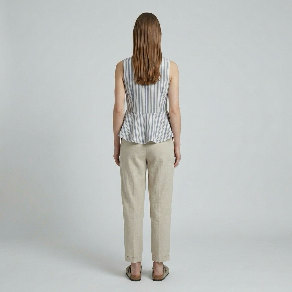 Gilet ouvert rayé ajusté