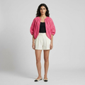 Veste à manches ballon en broderie anglaise