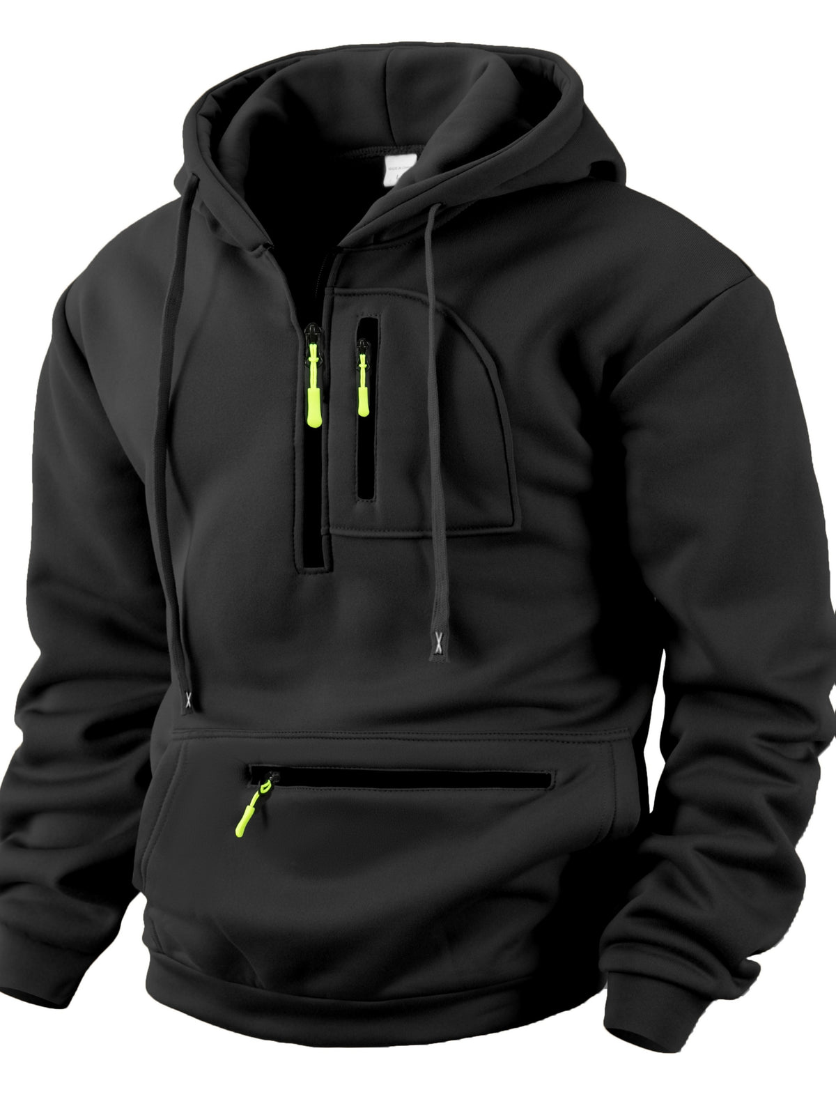 Elian | Pull à capuche jacquard pour homme – Demi-zip décontracté