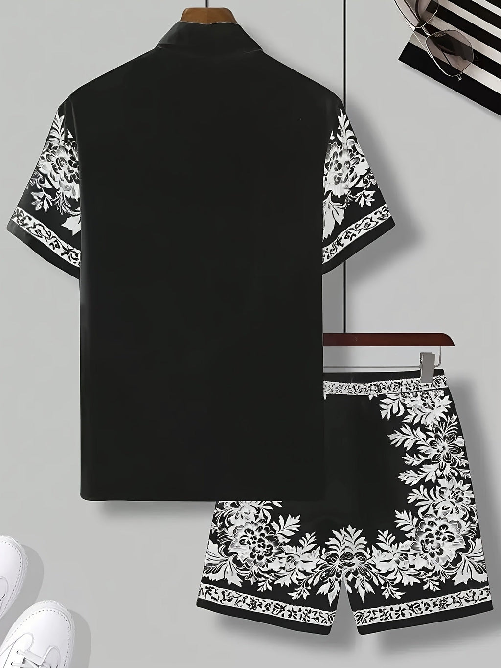 Caelan | Ensemble d’été 2 pièces pour homme – Chemise hawaïenne à fleurs avec short assorti