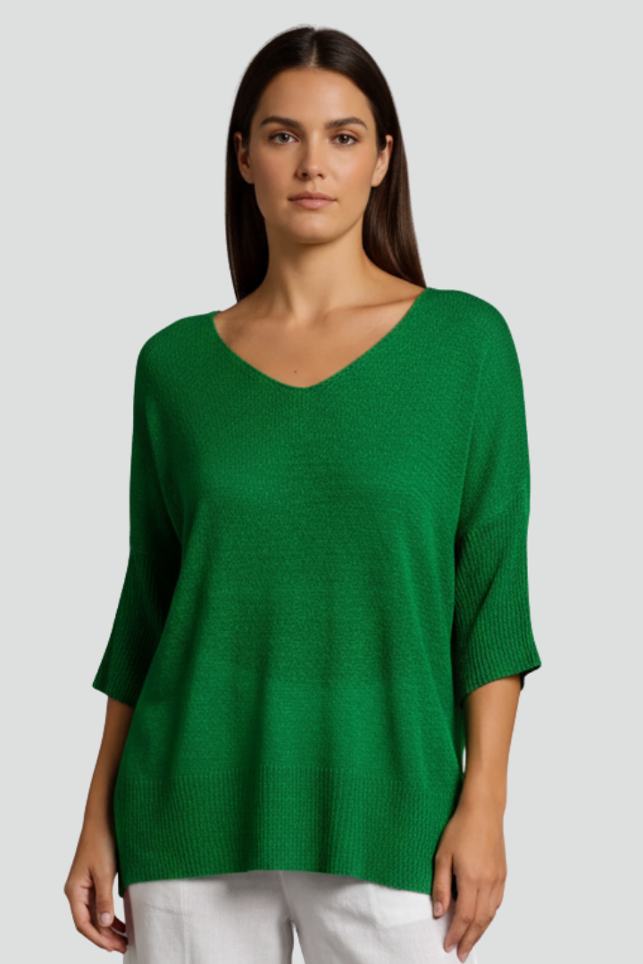 Arielle | T-shirt femme à col en V – Haut à manches courtes et coupe ample