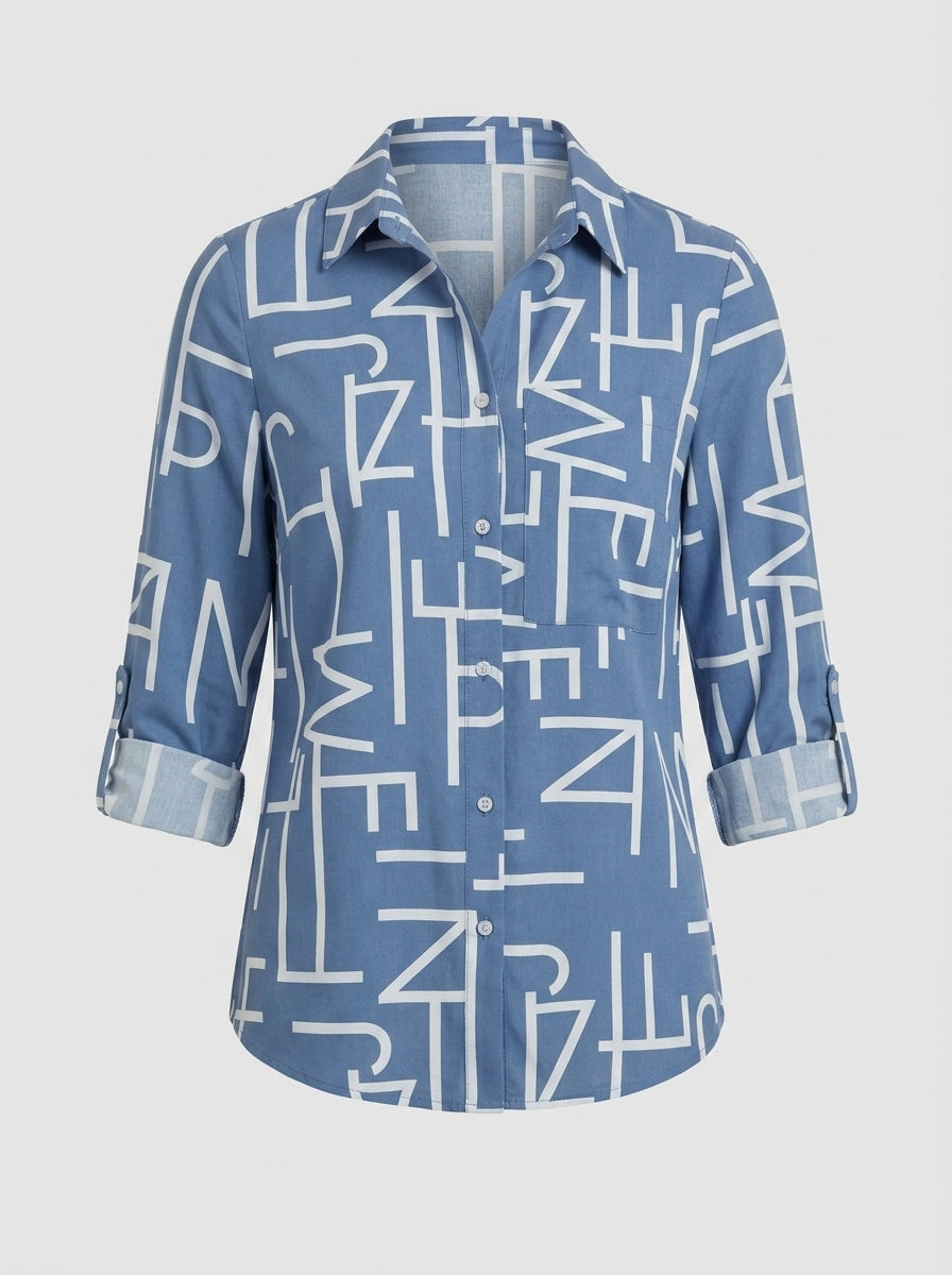 Meliora | Chemisier à boutons pour femme – Chemise à col rabattu et manches retroussables