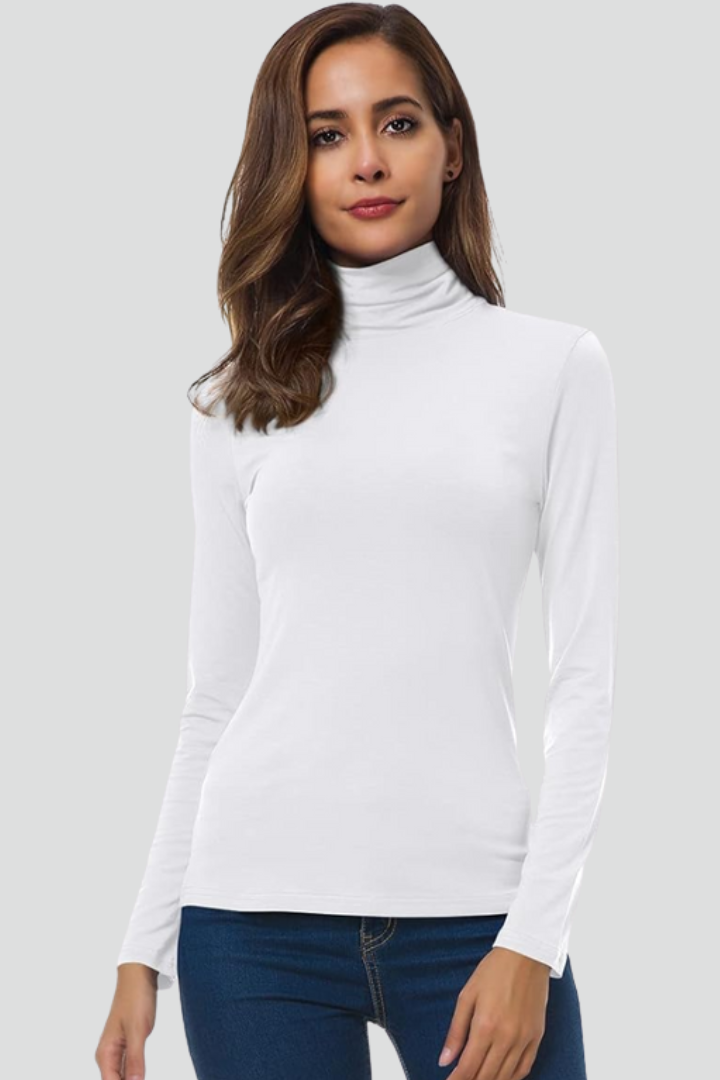 Arlisse | Pull-over à col roulé pour femmes – Manches longues, tricot uni