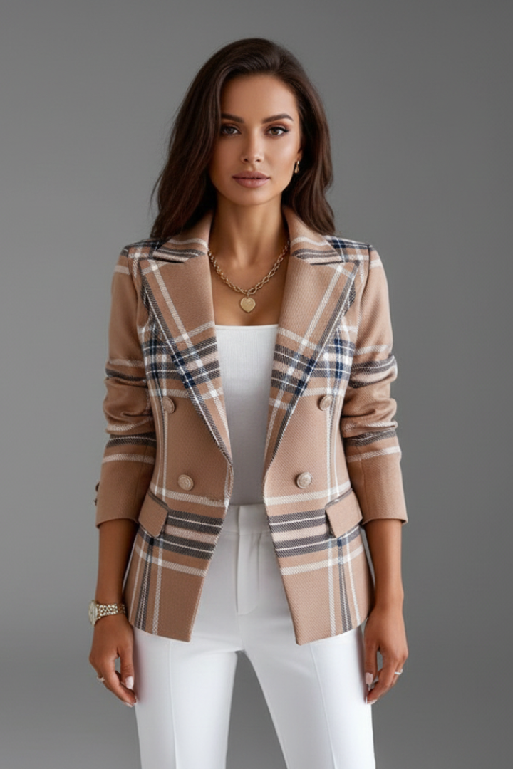 Danica | Blazer texturé pour femme – Coupe structurée, revers classiques