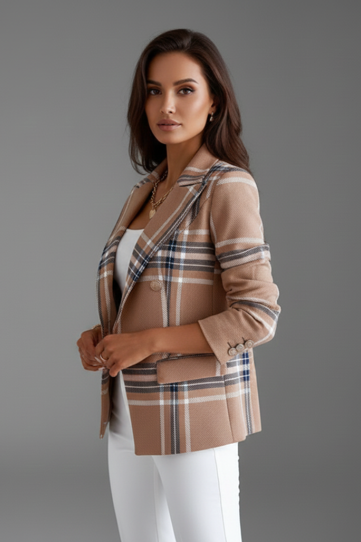 Danica | Blazer texturé pour femme – Coupe structurée, revers classiques