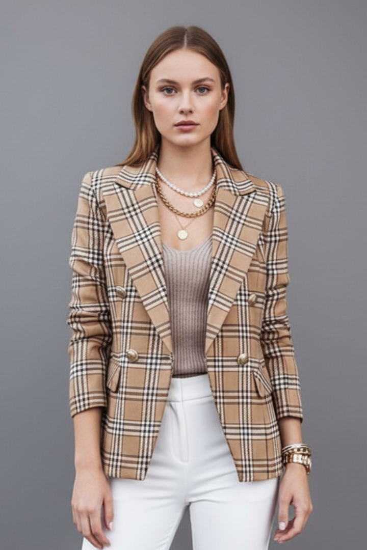 Danica | Blazer texturé pour femme – Coupe structurée, revers classiques