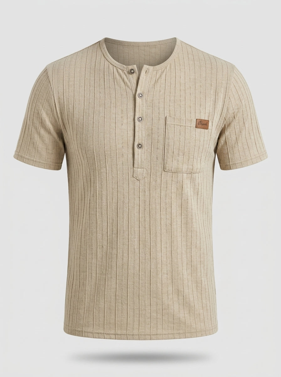 Hollis | T-shirt Henley pour homme – Haut décontracté à manches courtes, patte de boutonnage