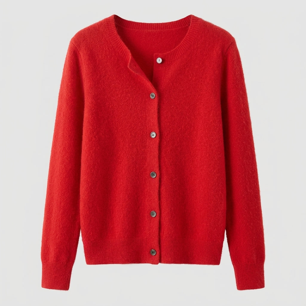 Auralyn | Pull pour femme effet laine – Pull tricoté à col en V et boutons sur le devant