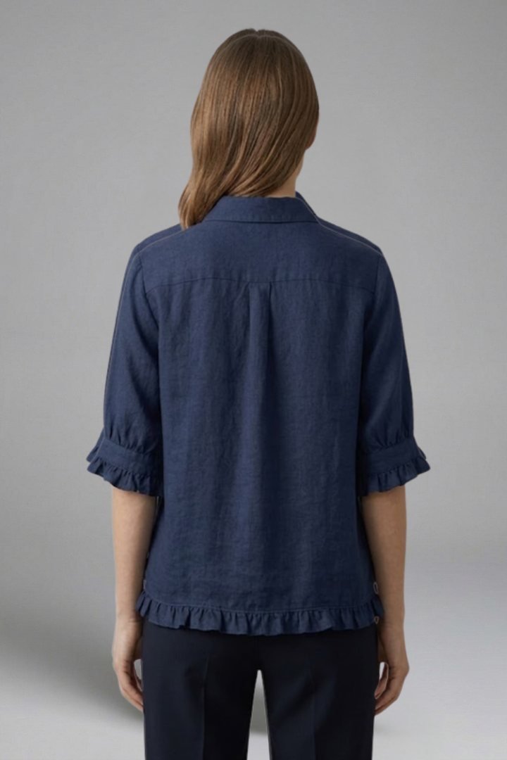 Kaisley | Chemisier décontracté boutonné pour femme avec col, manches courtes et coupe ample