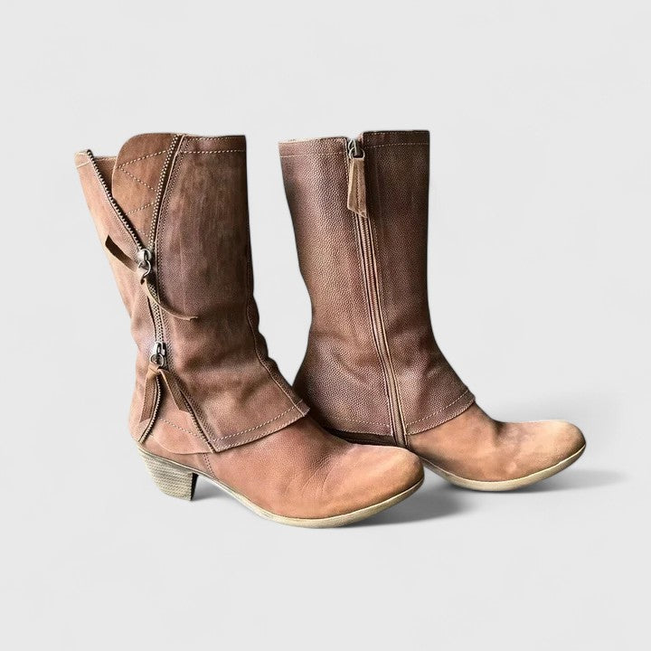 Selah | Bottes orthopédiques pour femme, montant mi-mollet, avec fermeture éclair latérale