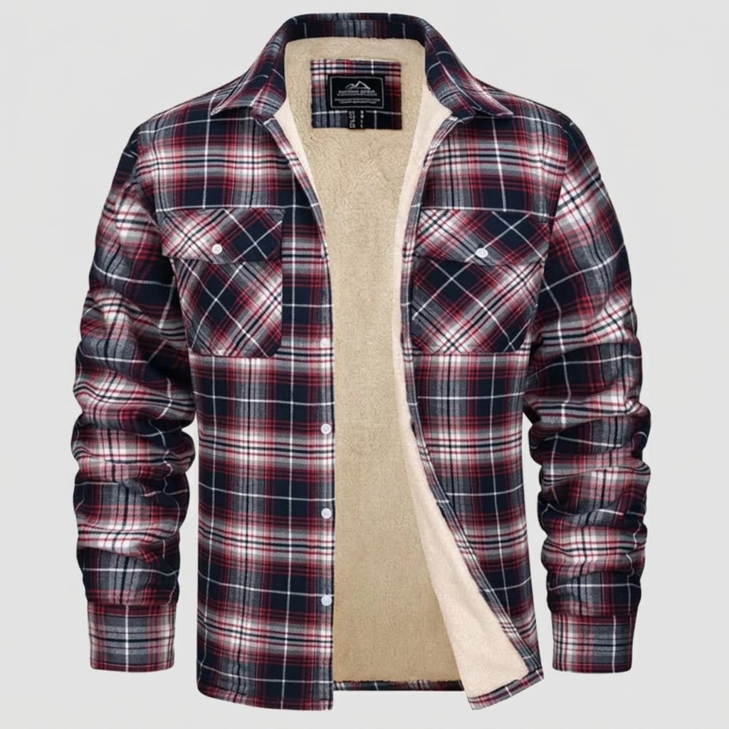 Jovan | Veste-chemise pour homme doublée en polaire à carreaux