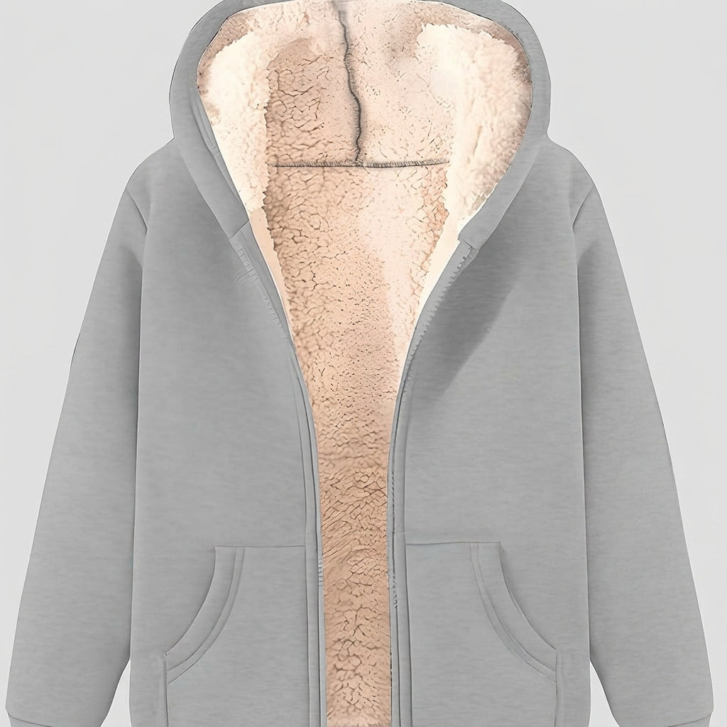 Ilanora | Veste sweat à capuche en polaire pour femme – Modèle décontracté à manches longues