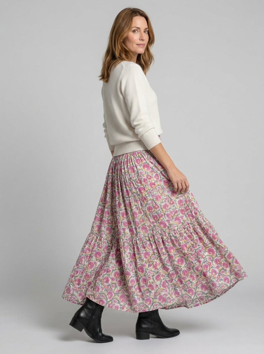 Dakota | Jupe longue imprimée pour femme – Jupe longue à taille haute et coupe trapèze