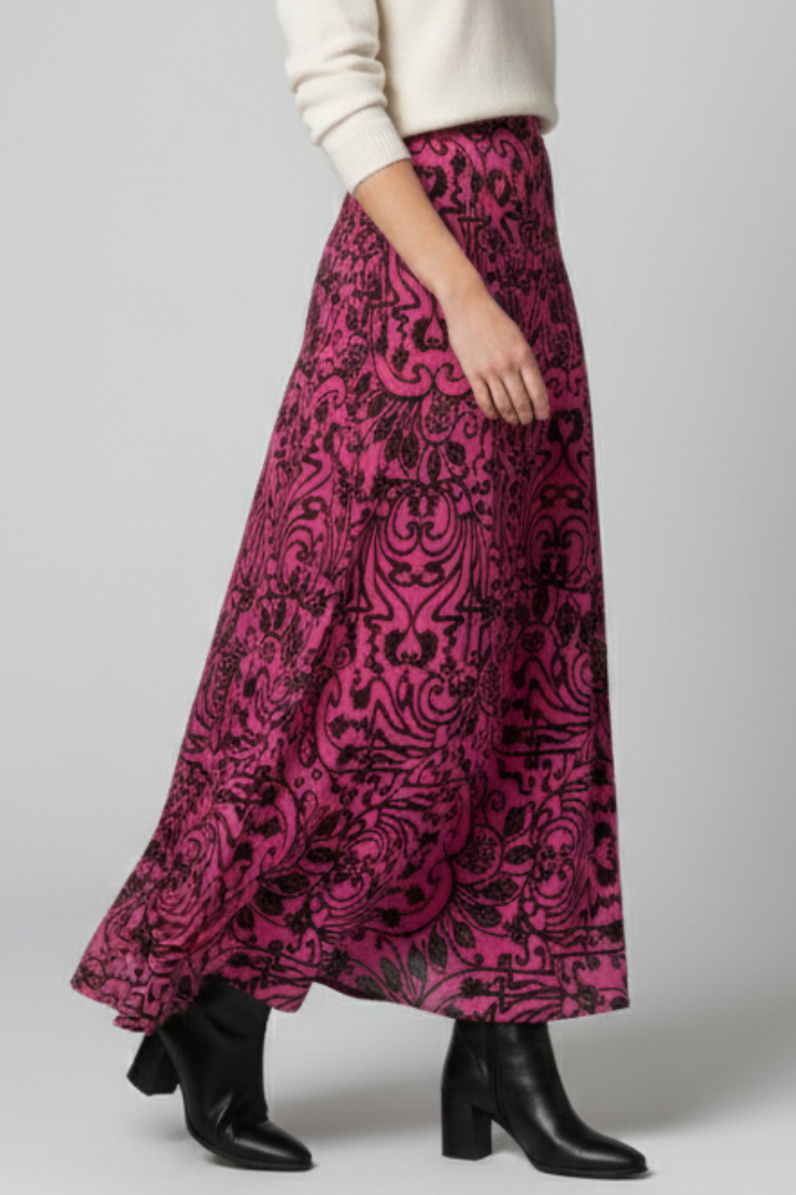Dakota | Jupe longue imprimée pour femme – Jupe longue à taille haute et coupe trapèze