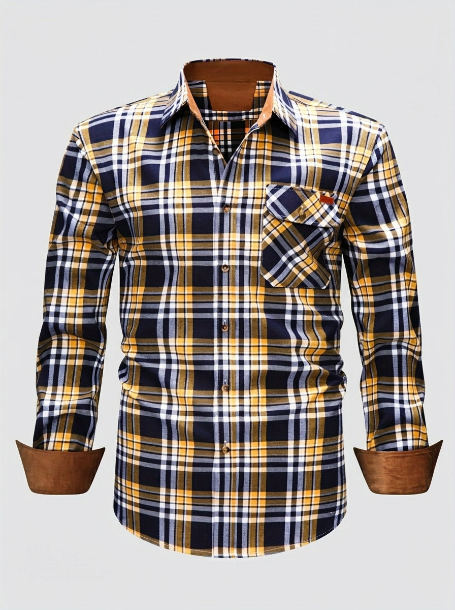 Baylor | Chemise en flanelle à carreaux bicolore pour homme