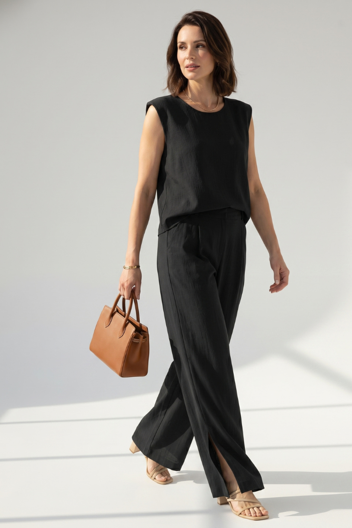 Aloïse | Ensemble coordonné pour femme en mélange de lin - Haut sans manches et pantalon
