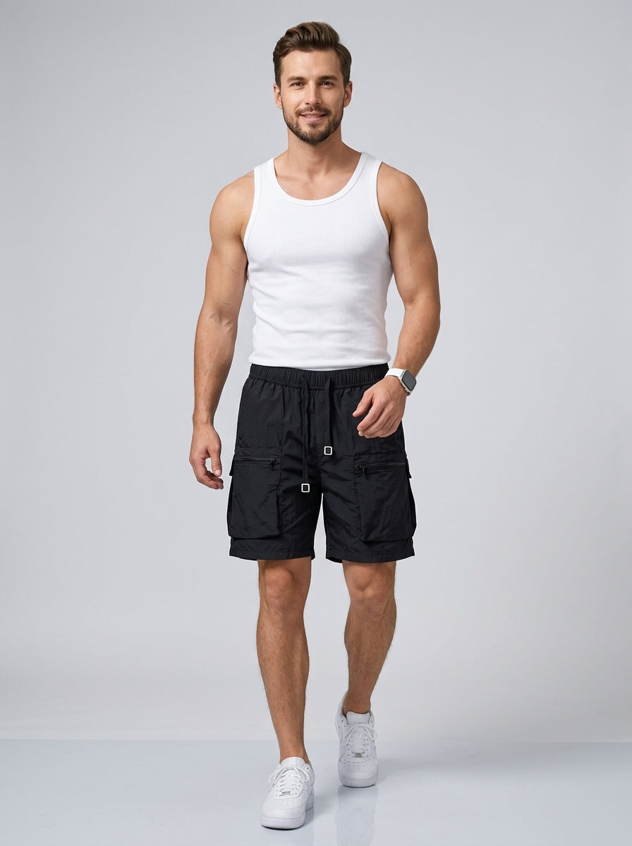 Nathaël | Short cargo pour homme – Short utilitaire rétro à poches multiples