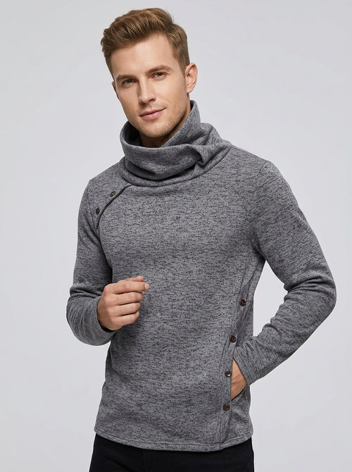 Arvid | Pull en maille texturée pour homme – Pull à col boutonné et manches longues