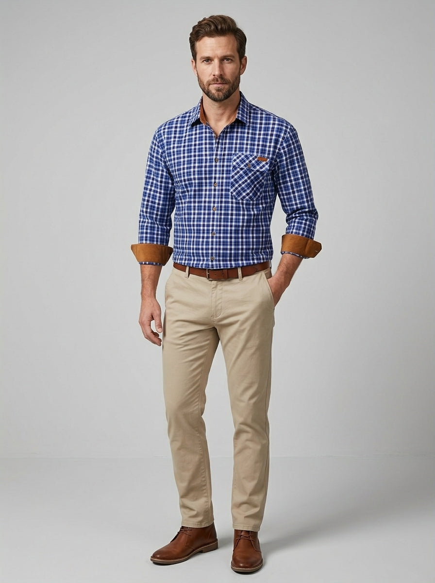 Baylor | Chemise en flanelle à carreaux bicolore pour homme