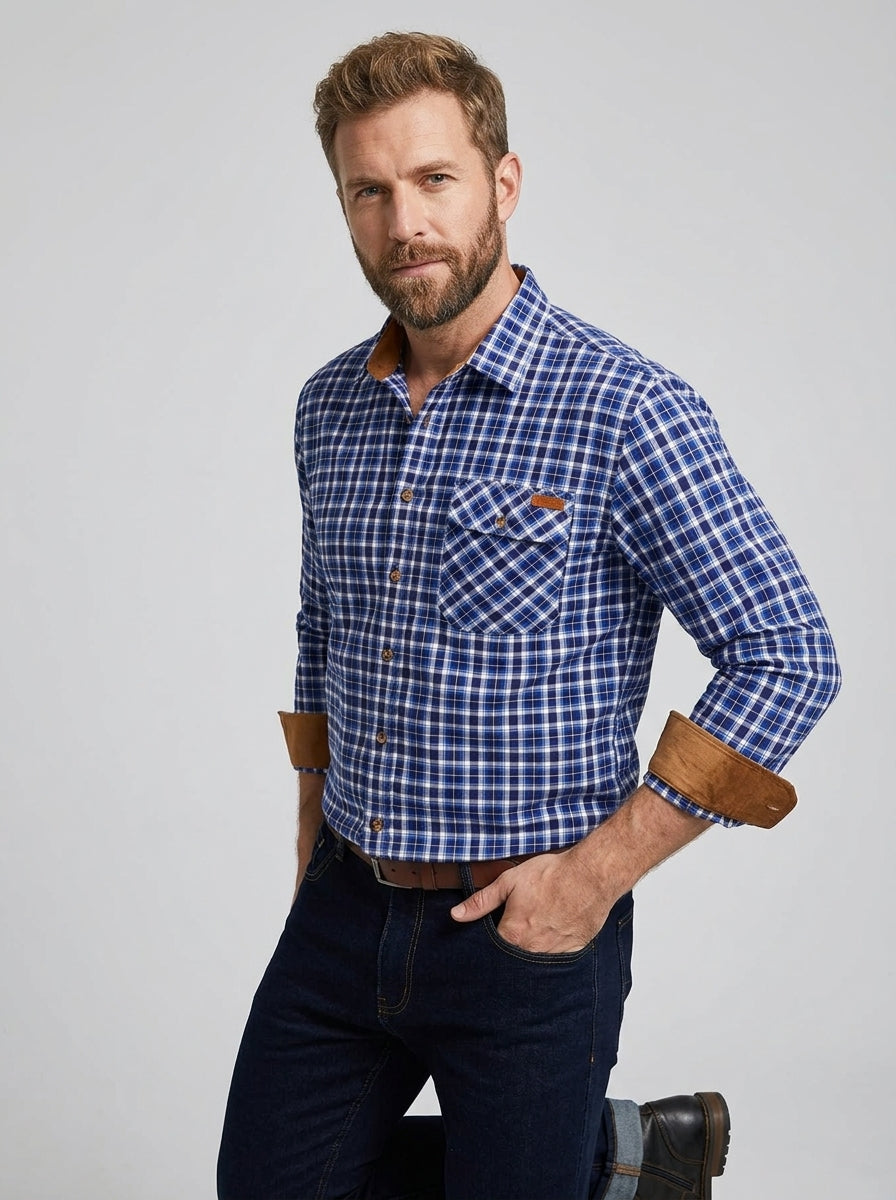 Baylor | Chemise en flanelle à carreaux bicolore pour homme