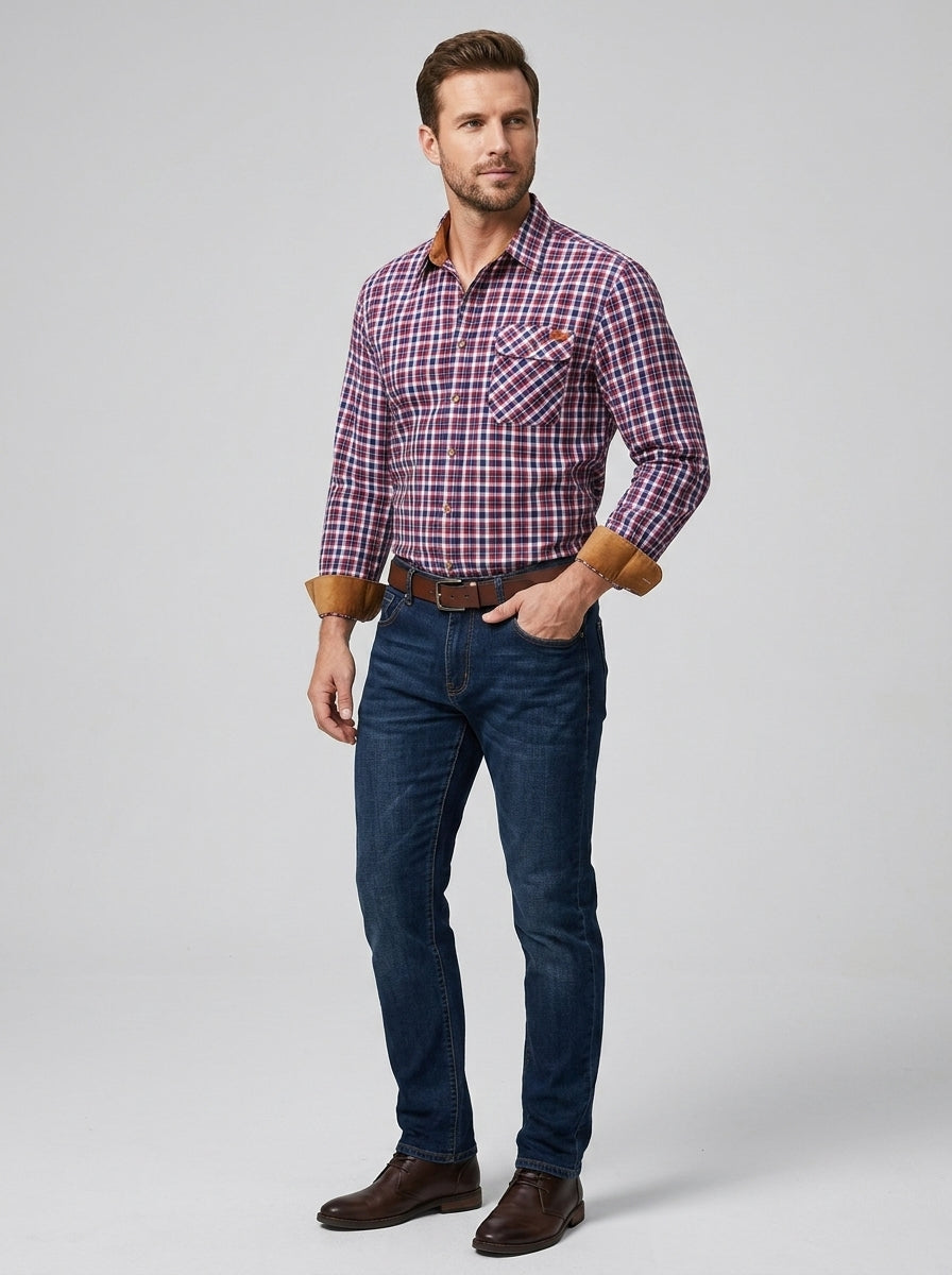 Baylor | Chemise en flanelle à carreaux bicolore pour homme