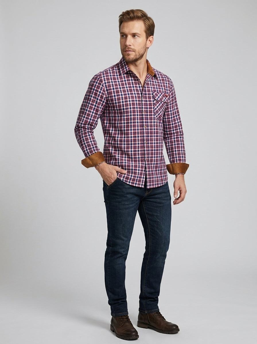 Baylor | Chemise en flanelle à carreaux bicolore pour homme
