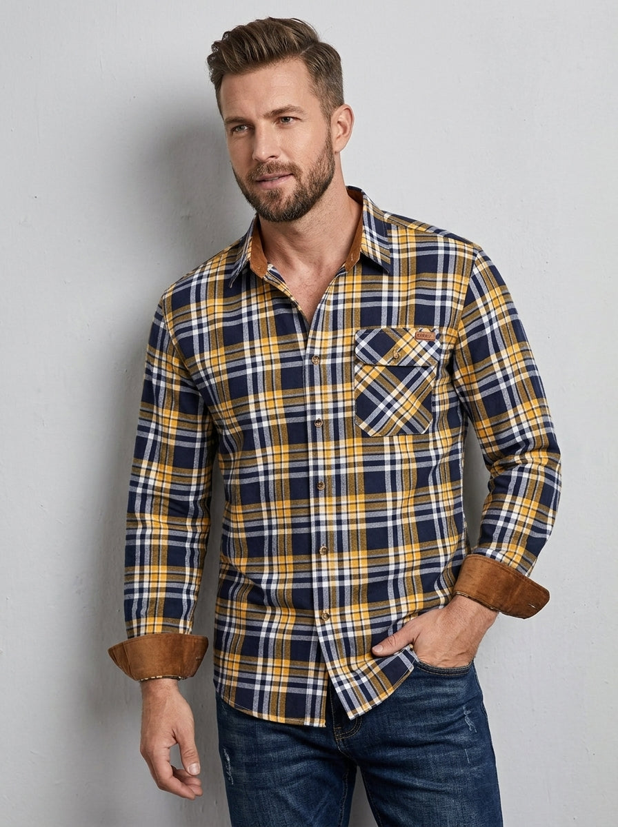 Baylor | Chemise en flanelle à carreaux bicolore pour homme