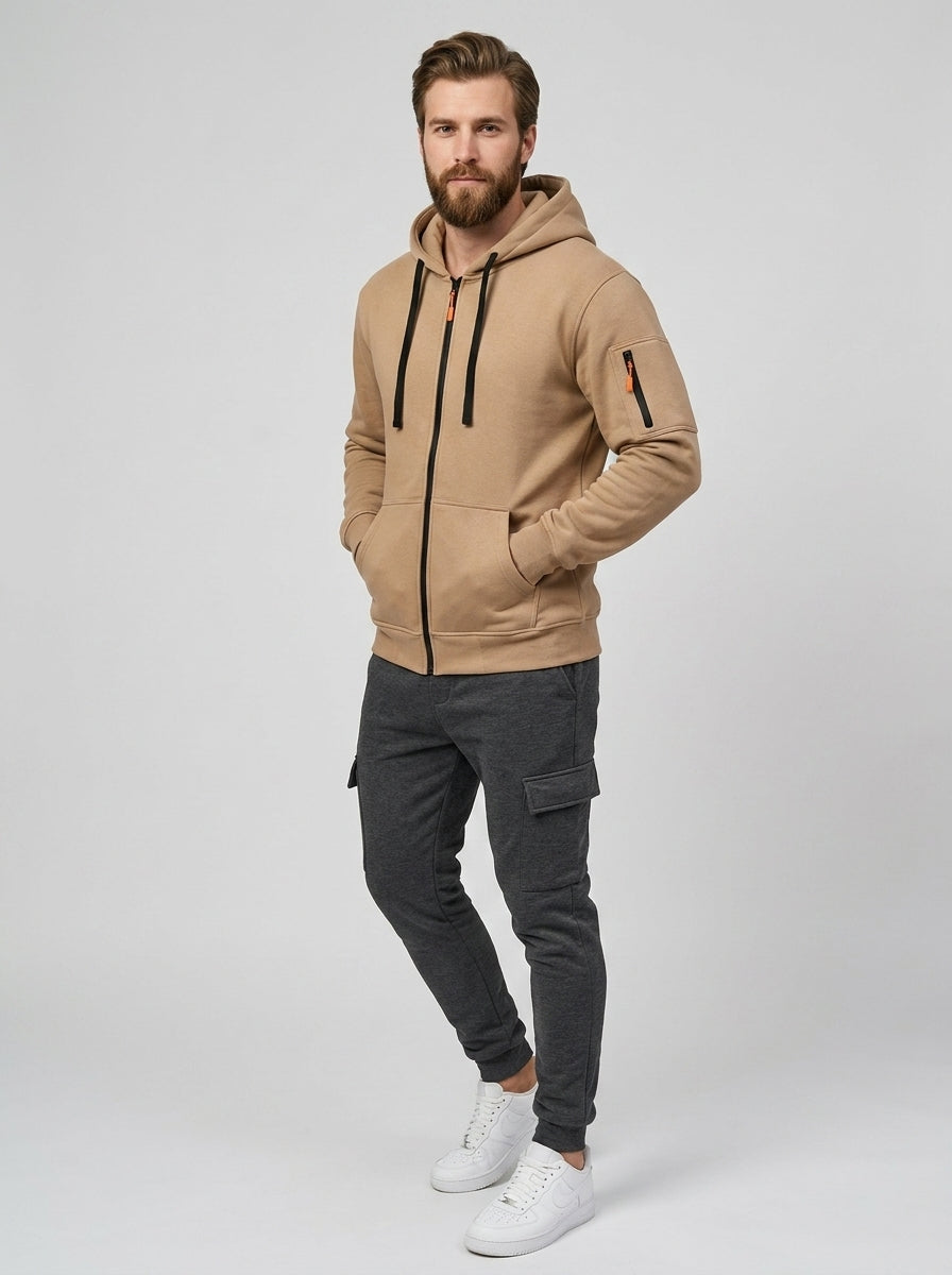 Arlen | Sweat-shirt de sport unisexe zippé, veste décontractée à manches longues pour l'entraînement