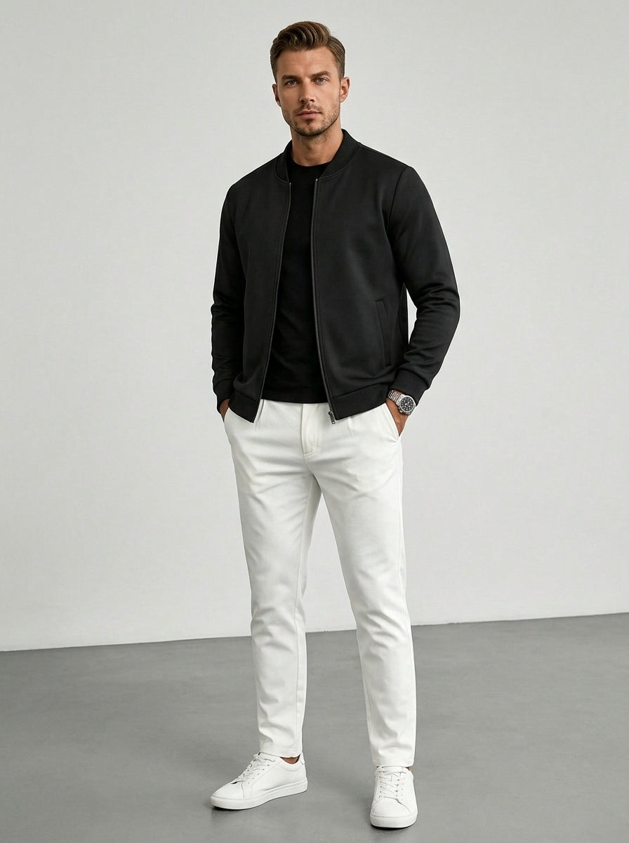 Ansel | Veste légère décontractée chic pour homme, zippée, idéale pour le bureau