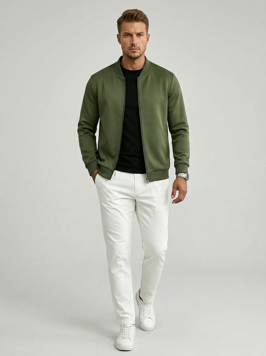 Ansel | Veste légère décontractée chic pour homme, zippée, idéale pour le bureau