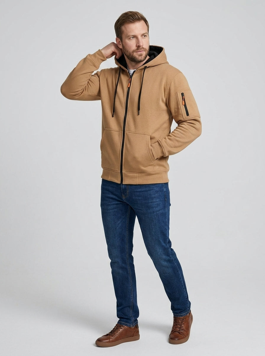 Arlen | Sweat-shirt de sport unisexe zippé, veste décontractée à manches longues pour l'entraînement