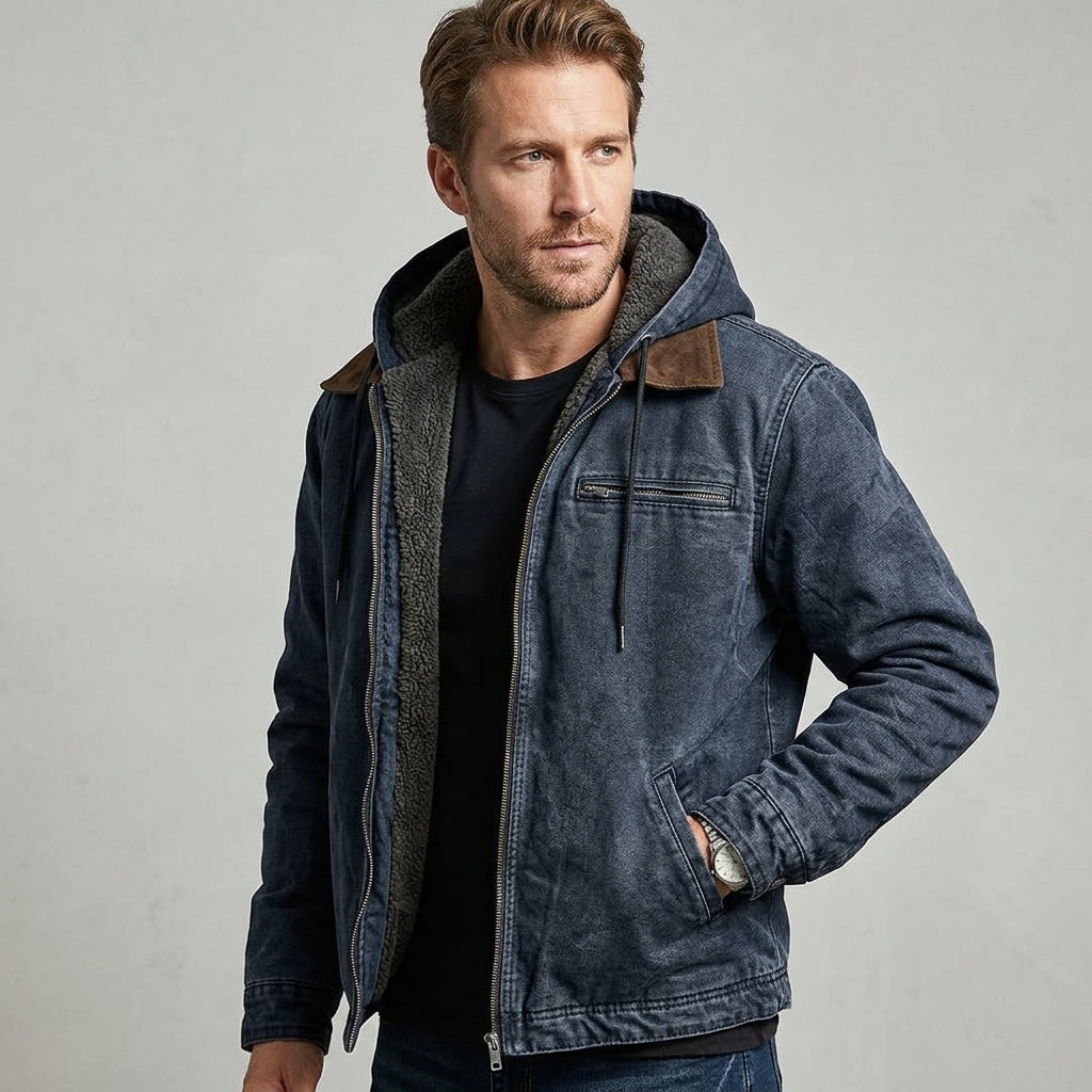 Aleron | Men’s Winter Jacket with Fleece Lining and Hood