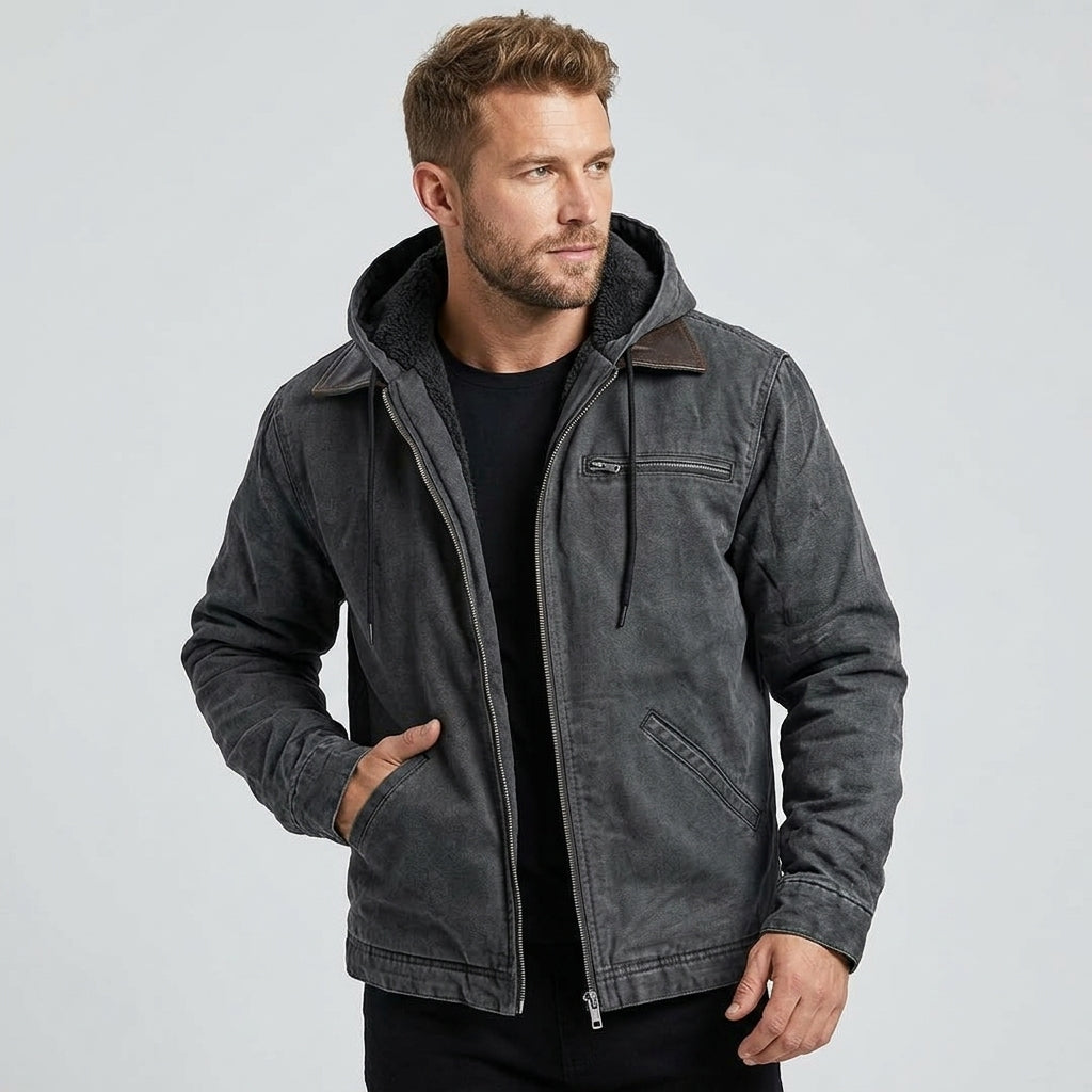 Aleron | Men’s Winter Jacket with Fleece Lining and Hood