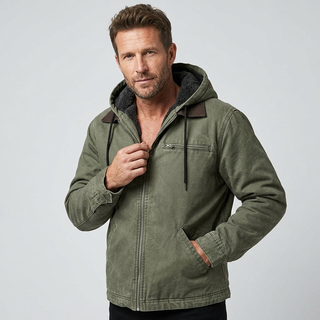 Aleron | Men’s Winter Jacket with Fleece Lining and Hood