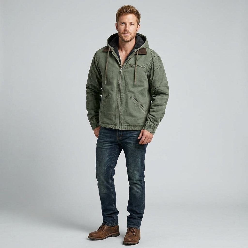 Aleron | Men’s Winter Jacket with Fleece Lining and Hood